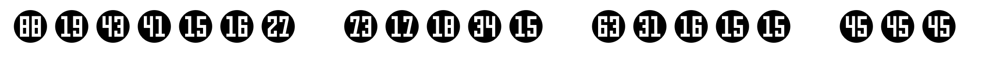 Numbers Style Three Numbers Style Three Circle Negative image